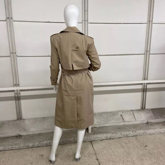Banana Republic Tan Water Resistant Rain Trench Coat size petite Large - Picture 10 of 10
